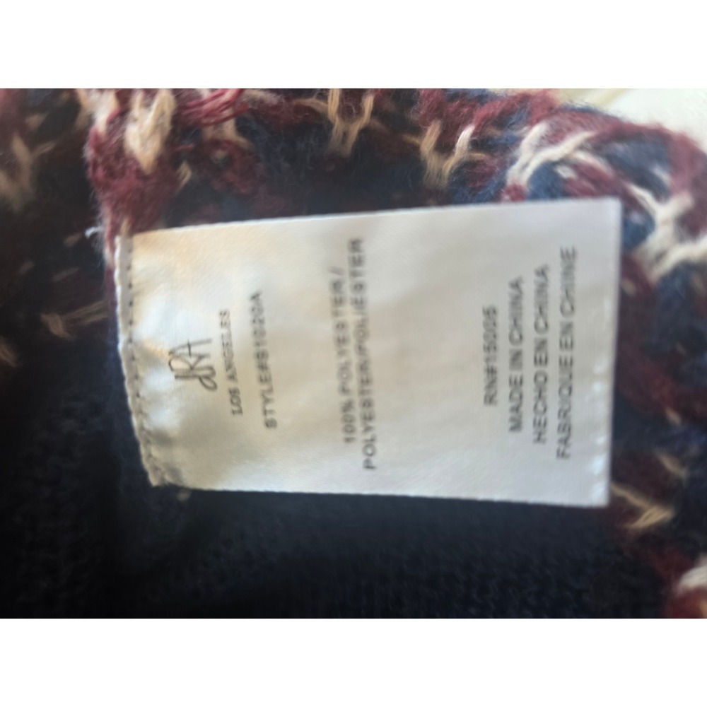 Heartloom Fair Isle Crewneck Sweater Cream Brown Navy Blue Knit Pullover XS - Picture 4 of 7